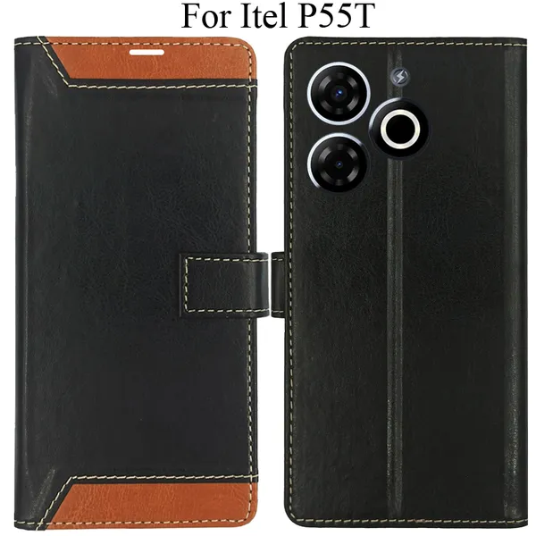 Brown_Premium_Flip_Cover_For_Itel_P55T