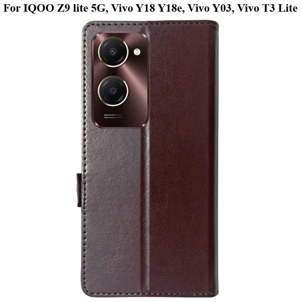 Brown_Premium_Flip_Cover_For_Iqoo_Z9_Lite_5G,_Vivo_Y18_Y18E,_Vivo_Y03,_Vivo_T3_Lite