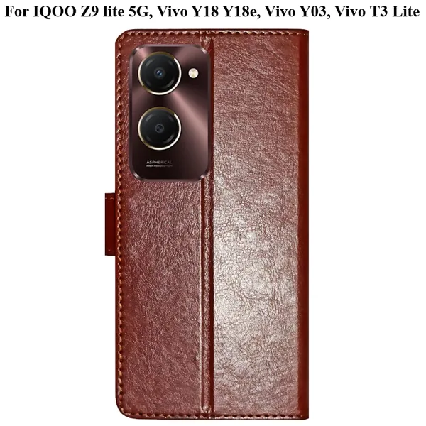 Brown_Premium_Flip_Cover_For_Iqoo_Z9_Lite_5G,_Vivo_Y18_Y18E,_Vivo_Y03,_Vivo_T3_Lite