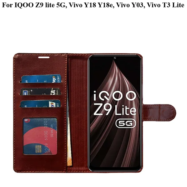 Brown_Premium_Flip_Cover_For_Iqoo_Z9_Lite_5G,_Vivo_Y18_Y18E,_Vivo_Y03,_Vivo_T3_Lite