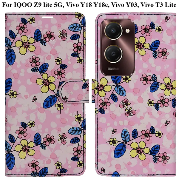 Pink_Premium_Flip_Cover_For_Iqoo_Z9_Lite_5G,_Vivo_Y18_Y18E,_Vivo_Y03,_Vivo_T3_Lite