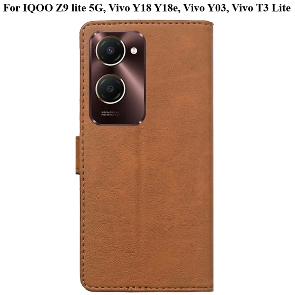 Brown_Premium_Flip_Cover_For_Iqoo_Z9_Lite_5G,_Vivo_Y18_Y18E,_Vivo_Y03,_Vivo_T3_Lite