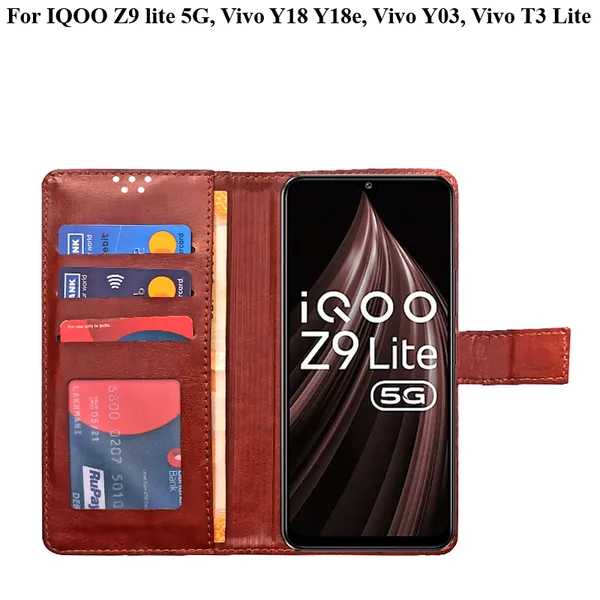 Brown_Premium_Flip_Cover_For_Iqoo_Z9_Lite_5G,_Vivo_Y18_Y18E,_Vivo_Y03,_Vivo_T3_Lite
