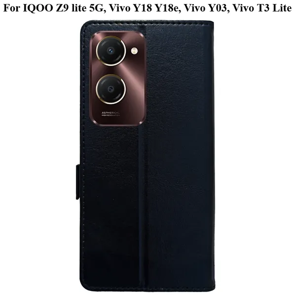 Black_Premium_Flip_Cover_For_Iqoo_Z9_Lite_5G,_Vivo_Y18_Y18E,_Vivo_Y03,_Vivo_T3_Lite