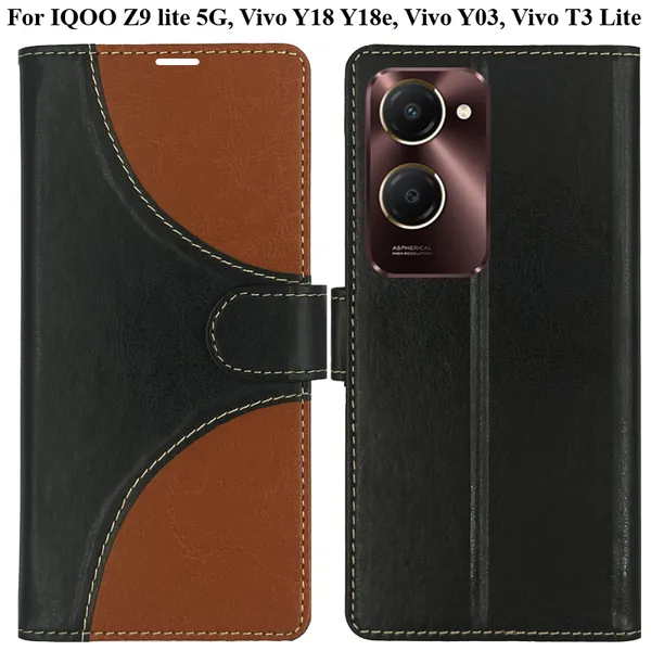 Black_Premium_Flip_Cover_For_Iqoo_Z9_Lite_5G,_Vivo_Y18_Y18E,_Vivo_Y03,_Vivo_T3_Lite