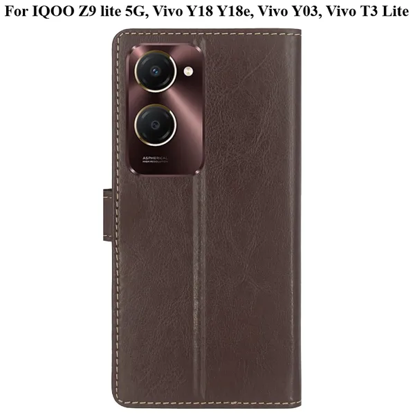 Brown_Premium_Flip_Cover_For_Iqoo_Z9_Lite_5G,_Vivo_Y18_Y18E,_Vivo_Y03,_Vivo_T3_Lite