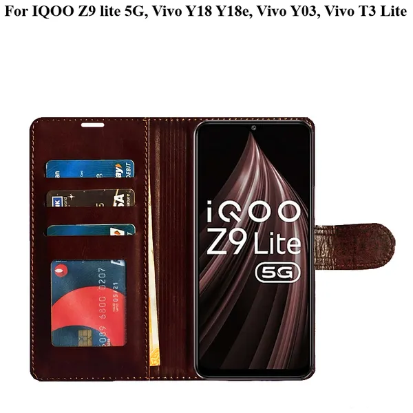 Brown_Premium_Flip_Cover_For_Iqoo_Z9_Lite_5G,_Vivo_Y18_Y18E,_Vivo_Y03,_Vivo_T3_Lite