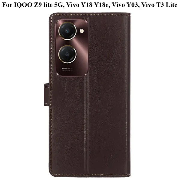 Brown_Premium_Flip_Cover_For_Iqoo_Z9_Lite_5G,_Vivo_Y18_Y18E,_Vivo_Y03,_Vivo_T3_Lite