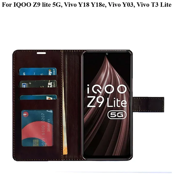 Brown_Premium_Flip_Cover_For_Iqoo_Z9_Lite_5G,_Vivo_Y18_Y18E,_Vivo_Y03,_Vivo_T3_Lite
