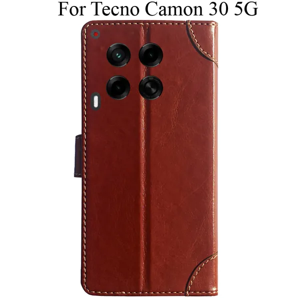 Brown_Premium_Flip_Cover_For_Tecno_Camon_30_5G