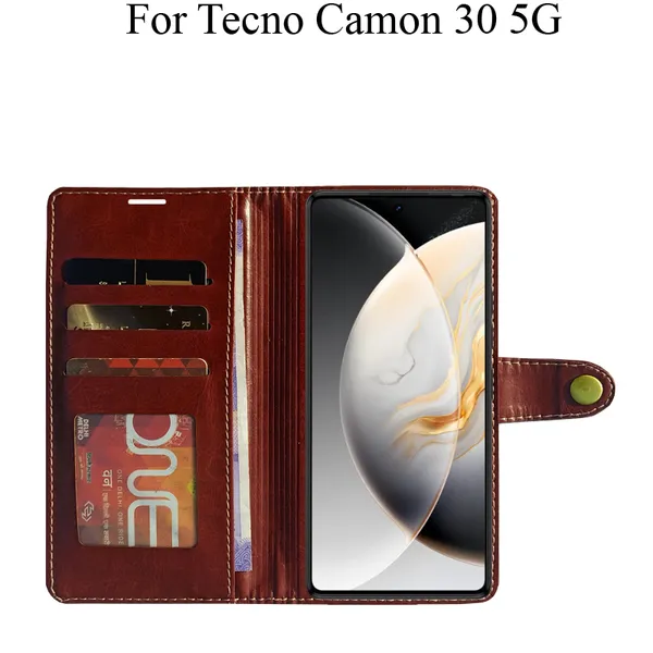 Brown_Premium_Flip_Cover_For_Tecno_Camon_30_5G