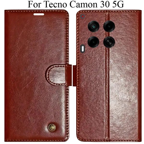 Brown_Premium_Flip_Cover_For_Tecno_Camon_30_5G