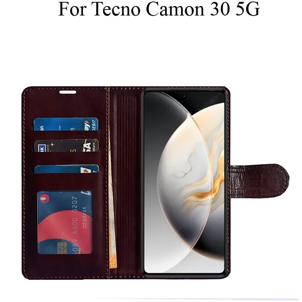 Beige_Premium_Flip_Cover_For_Tecno_Camon_30_5G