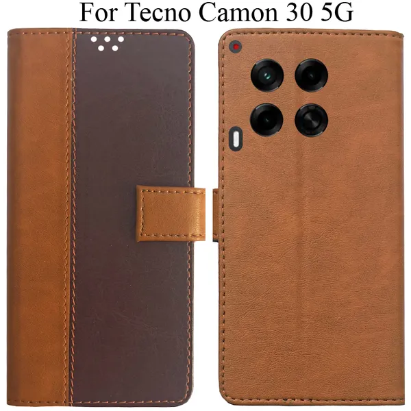 Brown_Premium_Flip_Cover_For_Tecno_Camon_30_5G