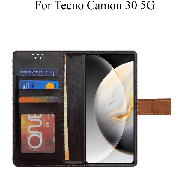 Brown_Premium_Flip_Cover_For_Tecno_Camon_30_5G
