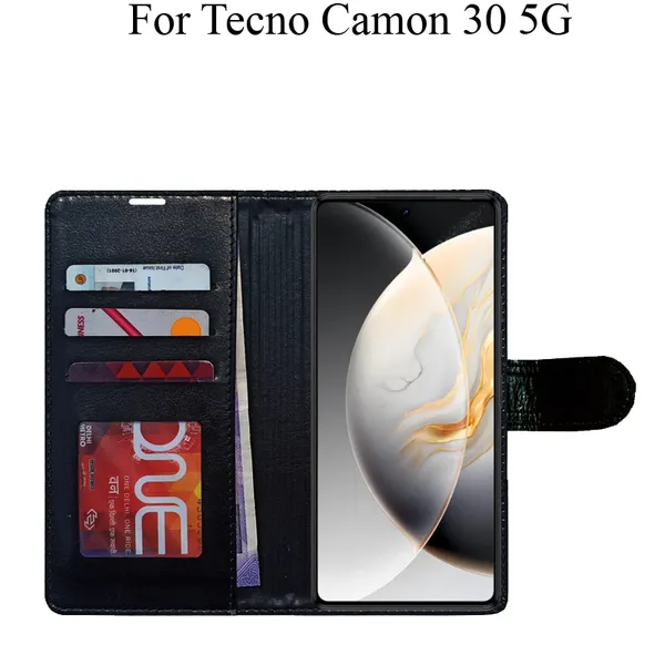 Black_Premium_Flip_Cover_For_Tecno_Camon_30_5G