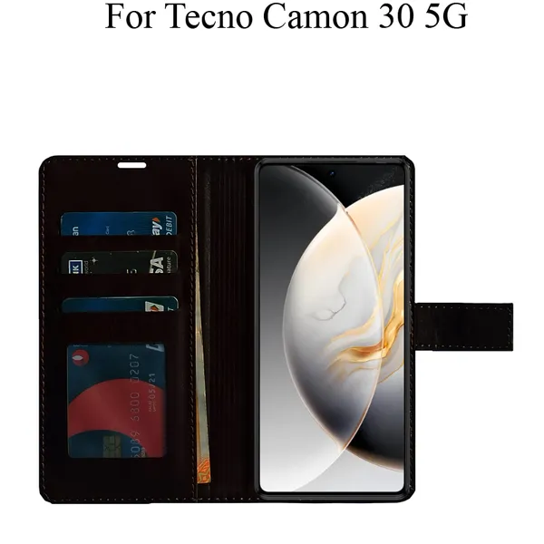 Brown_Premium_Flip_Cover_For_Tecno_Camon_30_5G