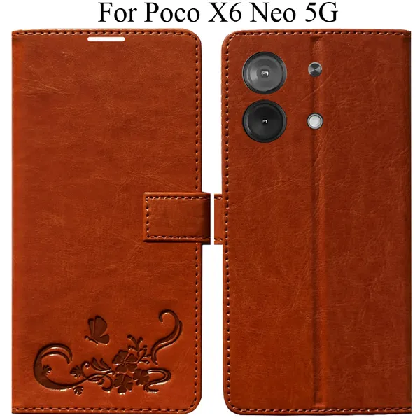 Orange_Premium_Flip_Cover_For_Poco_X6_Neo_5G