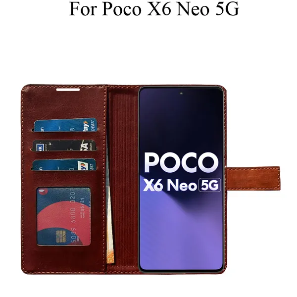 Orange_Premium_Flip_Cover_For_Poco_X6_Neo_5G