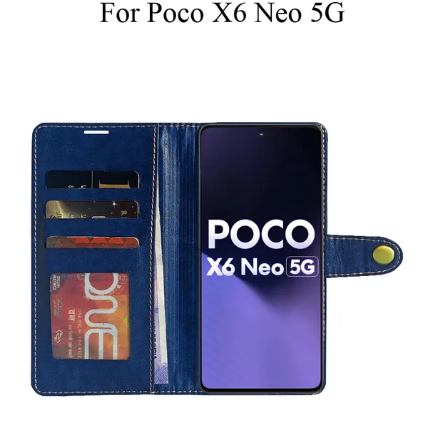 Blue_Premium_Flip_Cover_For_Poco_X6_Neo_5G