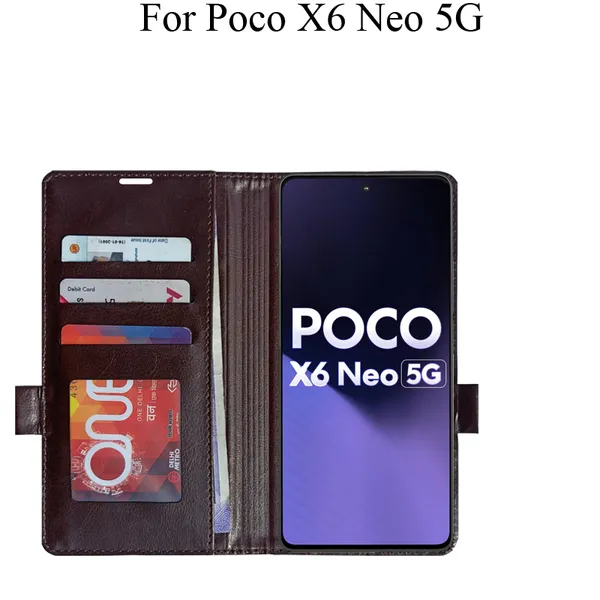 Brown_Premium_Flip_Cover_For_Poco_X6_Neo_5G