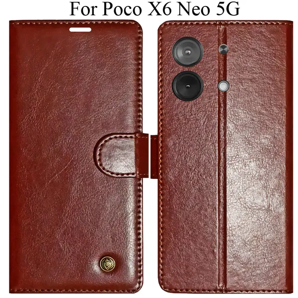 Brown_Premium_Flip_Cover_For_Poco_X6_Neo_5G
