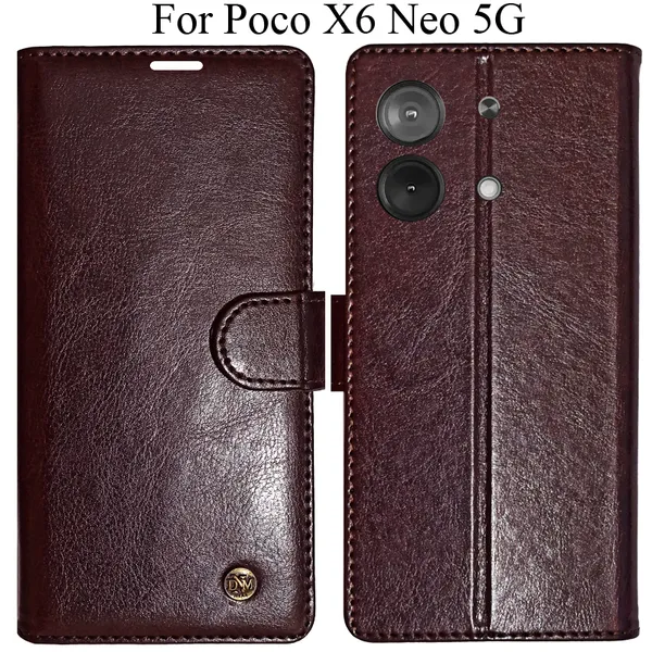 Beige_Premium_Flip_Cover_For_Poco_X6_Neo_5G