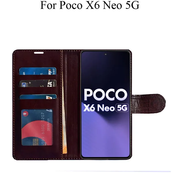 Beige_Premium_Flip_Cover_For_Poco_X6_Neo_5G