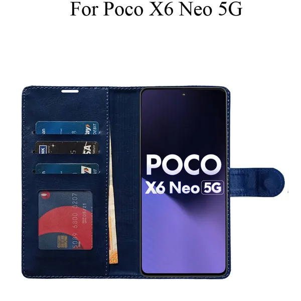 Blue_Premium_Flip_Cover_For_Poco_X6_Neo_5G