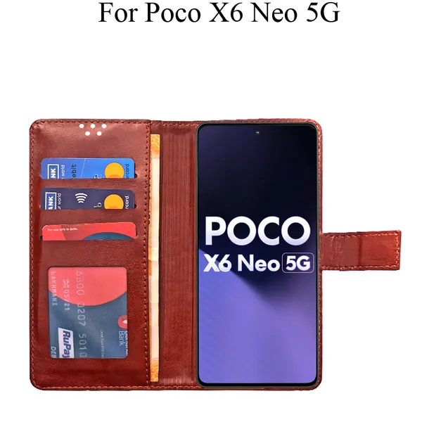 Brown_Premium_Flip_Cover_For_Poco_X6_Neo_5G