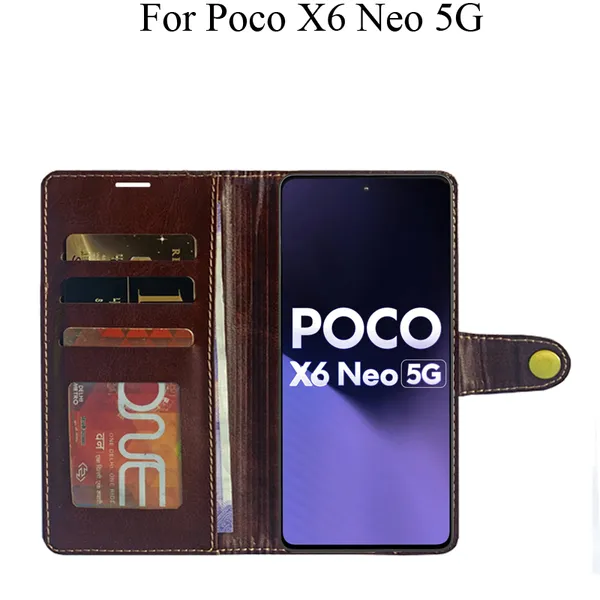 Dark_Brown__Premium_Flip_Cover_For_Poco_X6_Neo_5G
