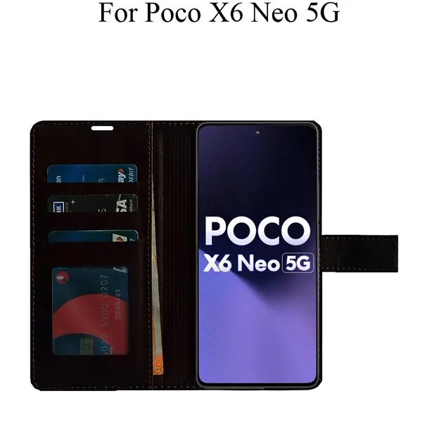 Brown_Premium_Flip_Cover_For_Poco_X6_Neo_5G