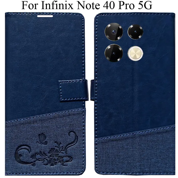 Blue_Premium_Flip_Cover_For_Infinix_Note_40_Pro_5G
