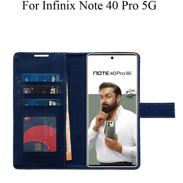 Blue_Premium_Flip_Cover_For_Infinix_Note_40_Pro_5G