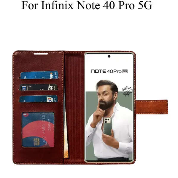 Orange_Premium_Flip_Cover_For_Infinix_Note_40_Pro_5G