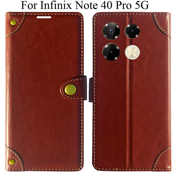 Brown_Premium_Flip_Cover_For_Infinix_Note_40_Pro_5G