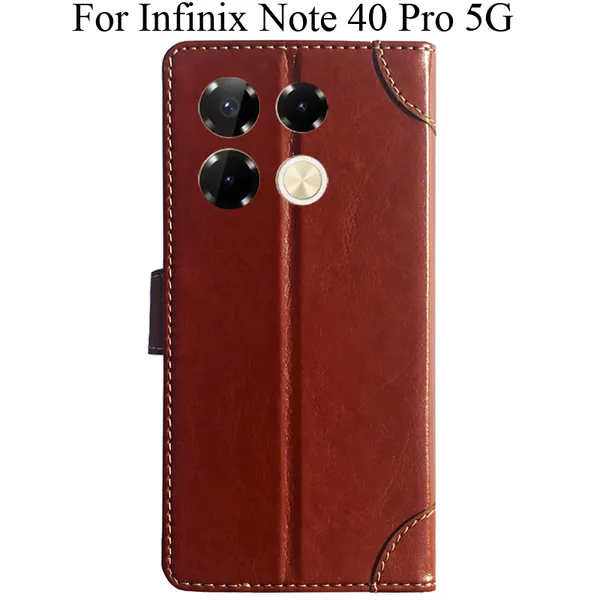 Brown_Premium_Flip_Cover_For_Infinix_Note_40_Pro_5G