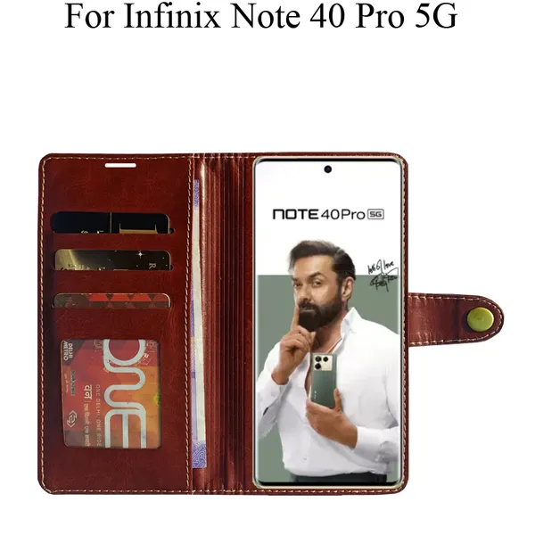 Brown_Premium_Flip_Cover_For_Infinix_Note_40_Pro_5G