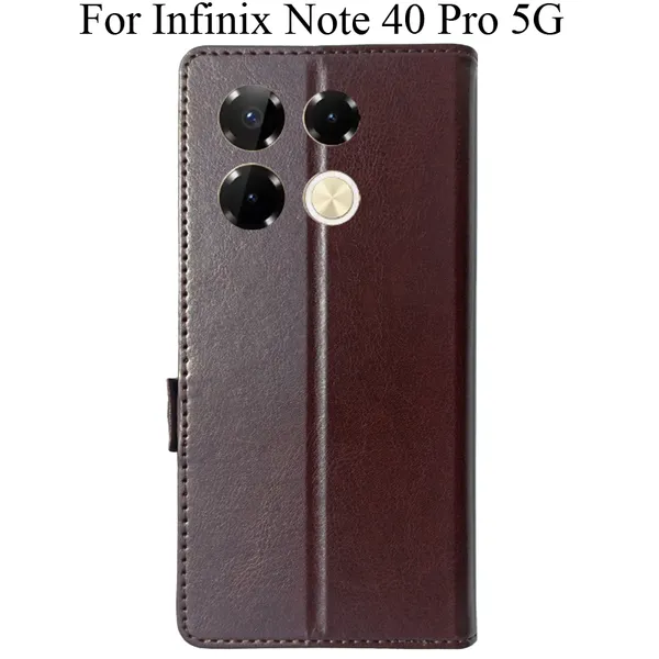Brown_Premium_Flip_Cover_For_Infinix_Note_40_Pro_5G