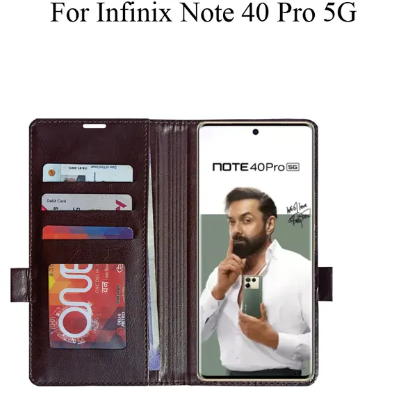 Brown_Premium_Flip_Cover_For_Infinix_Note_40_Pro_5G