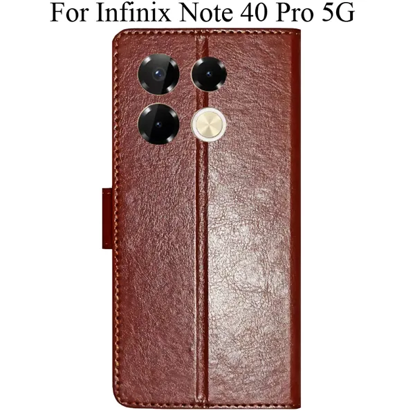 Brown_Premium_Flip_Cover_For_Infinix_Note_40_Pro_5G