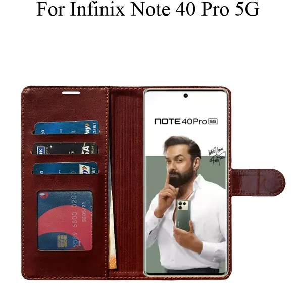 Brown_Premium_Flip_Cover_For_Infinix_Note_40_Pro_5G