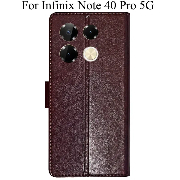 Beige_Premium_Flip_Cover_For_Infinix_Note_40_Pro_5G