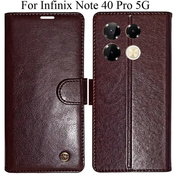 Beige_Premium_Flip_Cover_For_Infinix_Note_40_Pro_5G