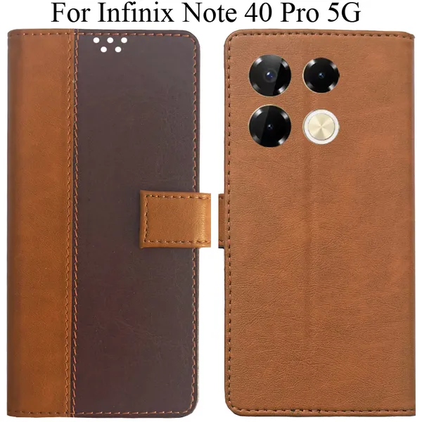 Brown_Premium_Flip_Cover_For_Infinix_Note_40_Pro_5G