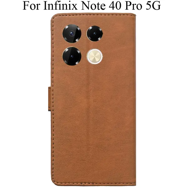 Brown_Premium_Flip_Cover_For_Infinix_Note_40_Pro_5G