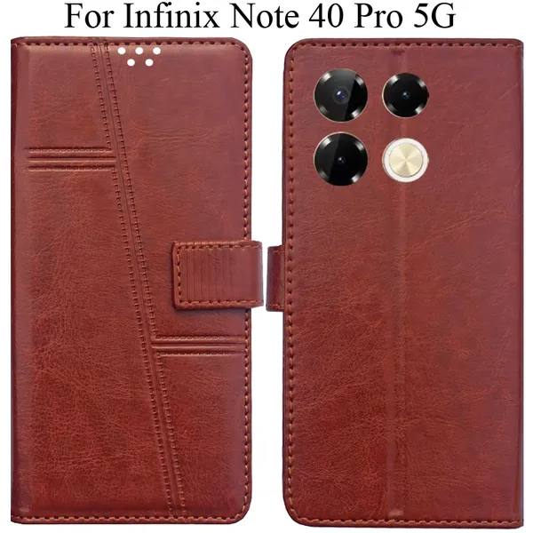 Brown_Premium_Flip_Cover_For_Infinix_Note_40_Pro_5G