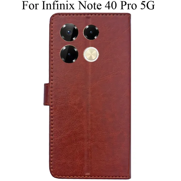 Brown_Premium_Flip_Cover_For_Infinix_Note_40_Pro_5G