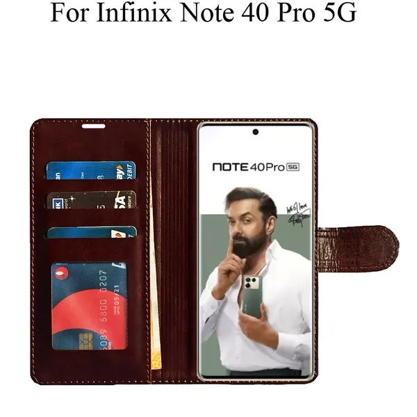 Brown_Premium_Flip_Cover_For_Infinix_Note_40_Pro_5G