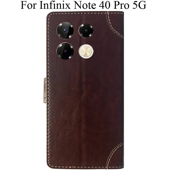 Beige_Premium_Flip_Cover_For_Infinix_Note_40_Pro_5G